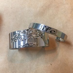 Bracelet 2 piece set in silver  tone